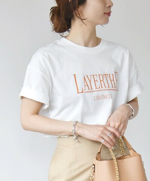 SHIPS for women / シップスウィメン Tシャツ | quaranciel:〈洗濯機可能〉クルーネック コットン ロゴ プリント TEE | 詳細8