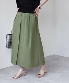 SHIPS / シップス ロング・マキシ丈スカート | quaranciel:〈洗濯機可能〉タイプライター フロントスリット タック スカート