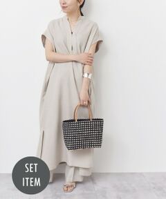 SHIPS / シップス ロング・マキシ丈ワンピース | quaranciel:〈洗濯機可能〉フレンチスリーブ カフタン ワンピース & パンツ セットアップ