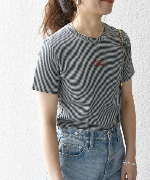 SHIPS for women / シップスウィメン Tシャツ | 【SHIPS any別注】PETIT BATEAU: PARIS プリント ボーダー コンパクト TEE | 詳細1