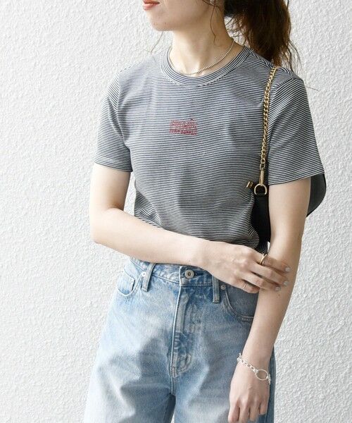 SHIPS for women / シップスウィメン Tシャツ | 【SHIPS any別注】PETIT BATEAU: PARIS プリント ボーダー コンパクト TEE | 詳細2
