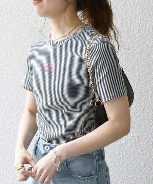 SHIPS for women / シップスウィメン Tシャツ | 【SHIPS any別注】PETIT BATEAU: PARIS プリント ボーダー コンパクト TEE | 詳細4