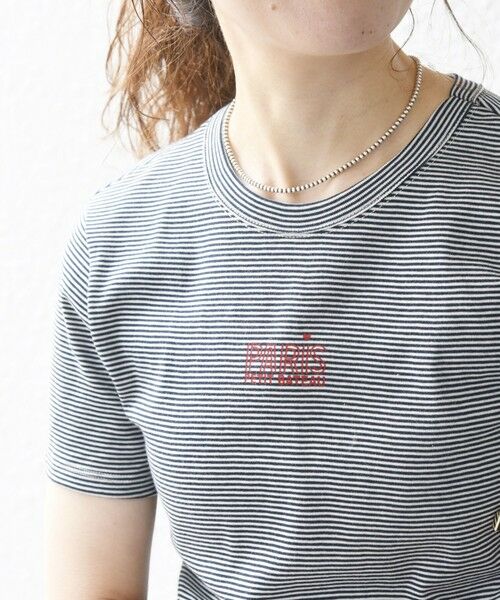 SHIPS for women / シップスウィメン Tシャツ | 《追加予約》【SHIPS any別注】PETIT BATEAU: PARIS プリント ボーダー コンパクト TEE | 詳細5