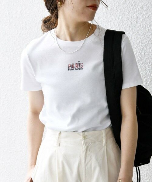 SHIPS for women / シップスウィメン Tシャツ | 【SHIPS any別注】PETIT BATEAU:〈洗濯機可能〉PARIS プリント コンパクト TEE | 詳細1