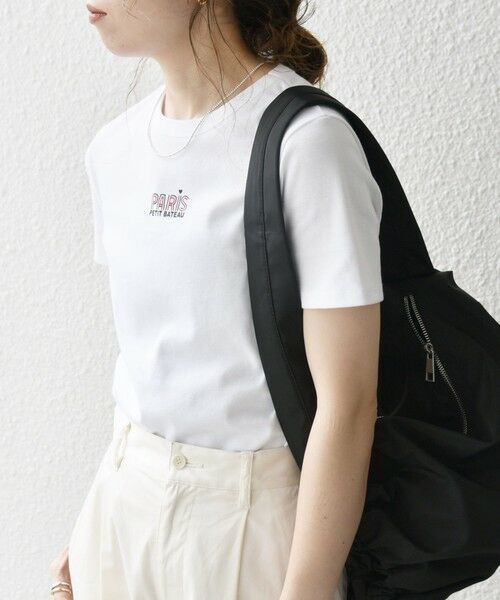 SHIPS for women / シップスウィメン Tシャツ | 《一部追加予約》【SHIPS any別注】PETIT BATEAU:〈洗濯機可能〉PARIS プリント コンパクト TEE | 詳細4
