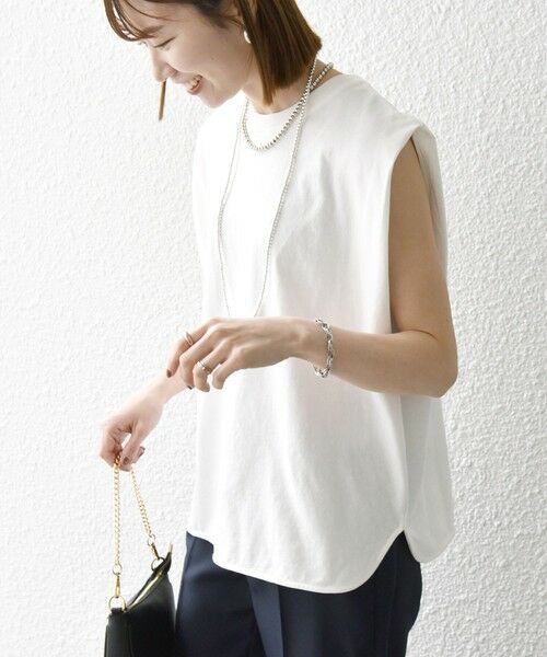 SHIPS / シップス Tシャツ | SHIPS any:〈抗菌防臭/洗濯機可能〉USAコットン ラウンドヘム ノースリーブ TEE | 詳細11