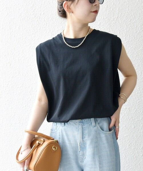 SHIPS / シップス Tシャツ | SHIPS any:〈抗菌防臭/洗濯機可能〉USAコットン ラウンドヘム ノースリーブ TEE | 詳細22