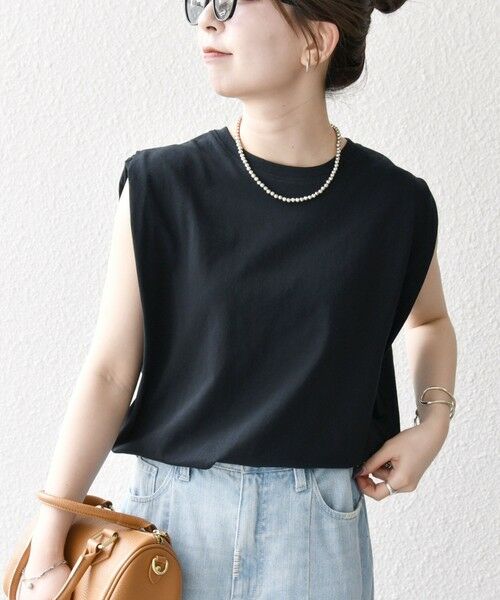 SHIPS / シップス Tシャツ | SHIPS any:〈抗菌防臭/洗濯機可能〉USAコットン ラウンドヘム ノースリーブ TEE | 詳細24