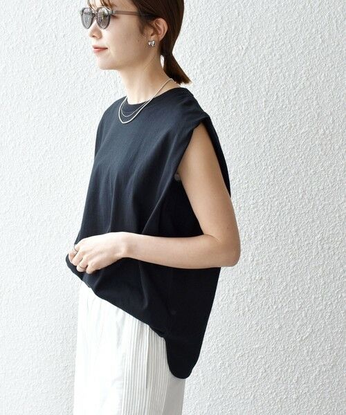 SHIPS / シップス Tシャツ | SHIPS any:〈抗菌防臭/洗濯機可能〉USAコットン ラウンドヘム ノースリーブ TEE | 詳細25