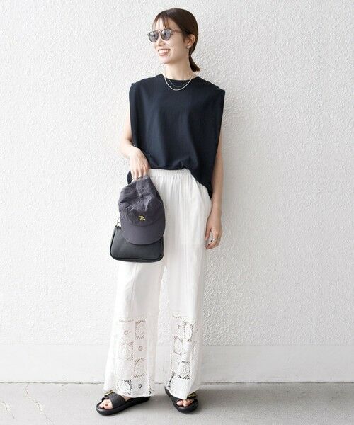 SHIPS / シップス Tシャツ | SHIPS any:〈抗菌防臭/洗濯機可能〉USAコットン ラウンドヘム ノースリーブ TEE | 詳細26