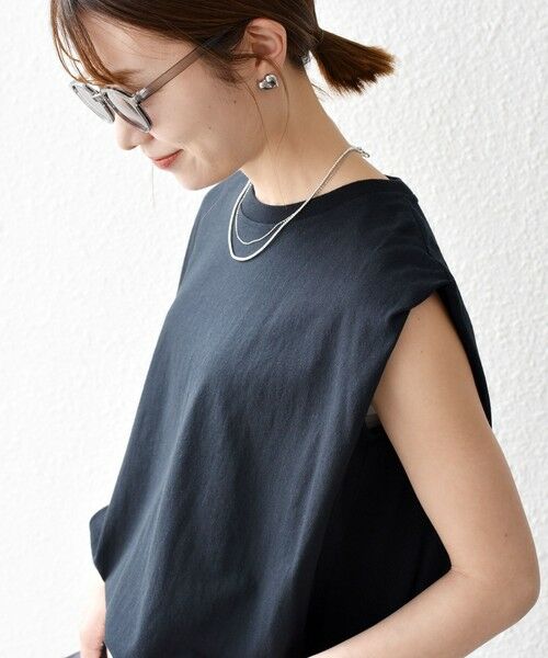 SHIPS / シップス Tシャツ | SHIPS any:〈抗菌防臭/洗濯機可能〉USAコットン ラウンドヘム ノースリーブ TEE | 詳細28