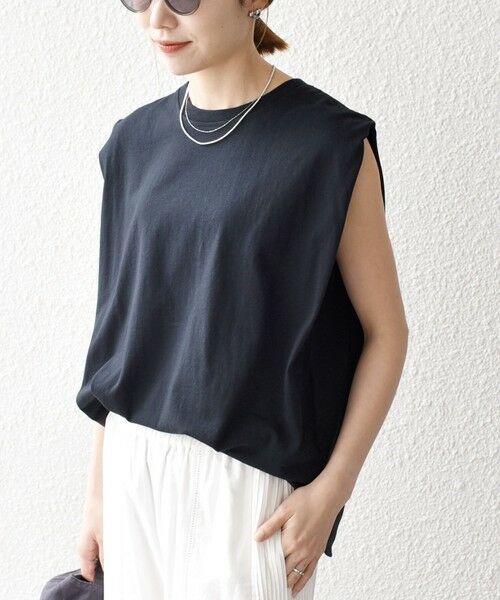 SHIPS / シップス Tシャツ | SHIPS any:〈抗菌防臭/洗濯機可能〉USAコットン ラウンドヘム ノースリーブ TEE | 詳細30