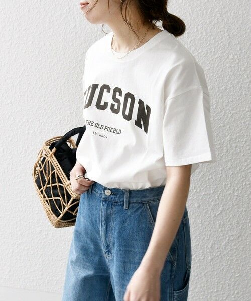 SHIPS for women / シップスウィメン Tシャツ | 【SHIPS any別注】THE KNiTS: ラウンドヘム ロゴ ショート TEE 24SS | 詳細4