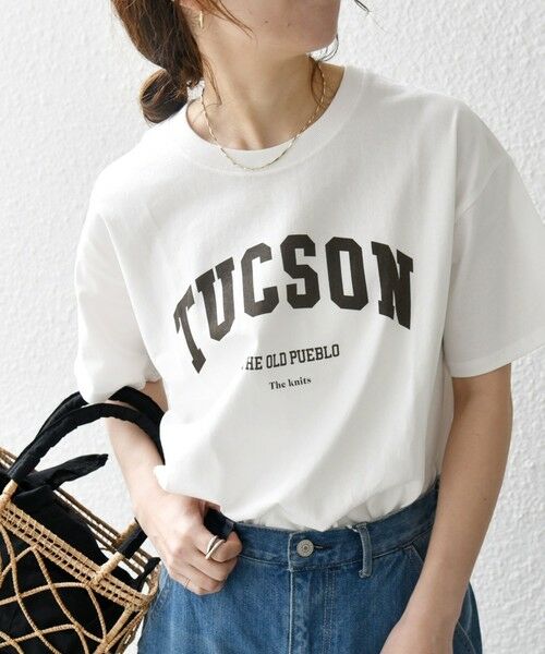 SHIPS for women / シップスウィメン Tシャツ | 【SHIPS any別注】THE KNiTS:〈洗濯機可能〉ラウンドヘム ロゴ ショート TEE 24SS | 詳細5