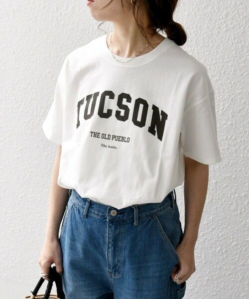 SHIPS for women / シップスウィメン Tシャツ | 【SHIPS any別注】THE KNiTS:〈洗濯機可能〉ラウンドヘム ロゴ ショート TEE 24SS | 詳細6