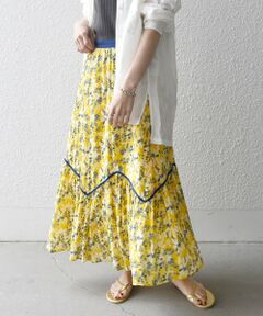 SHIPS / シップス ロング・マキシ丈スカート | SHIPS any:〈洗濯機可能〉TROUILLET フラワープリント ティアード スカート