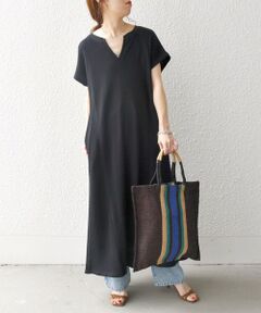 SHIPS / シップス ロング・マキシ丈ワンピース | SHIPS any:〈洗濯機可能〉ワッフル スキッパー Aライン ワンピース