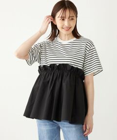 SHIPS Colors:〈手洗い可能〉フハクドッキング ボーダー TEE◇