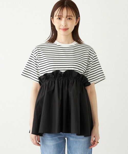 SHIPS for women / シップスウィメン Tシャツ | SHIPS Colors:〈手洗い可能〉フハクドッキング ボーダー TEE◇ | 詳細7