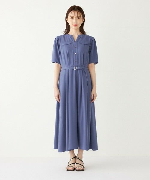 SHIPS for women / シップスウィメン ロング・マキシ丈ワンピース | SHIPS Colors:〈洗濯機可能〉ジョーゼット スキッパー ワンピース | 詳細18