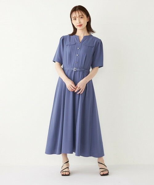 SHIPS for women / シップスウィメン ロング・マキシ丈ワンピース | SHIPS Colors:〈洗濯機可能〉ジョーゼット スキッパー ワンピース | 詳細22