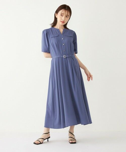 SHIPS for women / シップスウィメン ロング・マキシ丈ワンピース | SHIPS Colors:〈洗濯機可能〉ジョーゼット スキッパー ワンピース | 詳細24