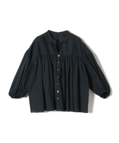 SHIPS / シップス シャツ・ブラウス | SHIPS Primary Navy Label:〈手洗い可能〉コットン ボイル ギャザー ブラウス