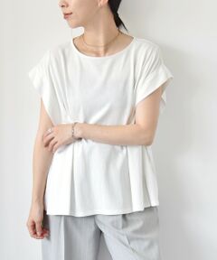 quaranciel:〈手洗い可能〉ウエストシェイプ フレンチスリーブ TEE