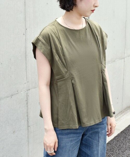 SHIPS for women / シップスウィメン Tシャツ | quaranciel:〈手洗い可能〉ウエストシェイプ フレンチスリーブ TEE | 詳細25