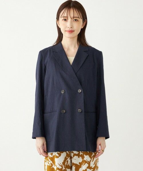 SHIPS for women / シップスウィメン テーラードジャケット | SHIPS Colors:リネン ミックス ダブルボタン ジャケット(セットアップ対応可能) | 詳細19