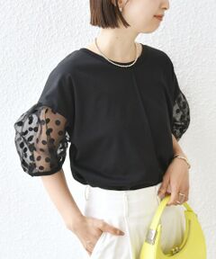 SHIPS / シップス カットソー | TORRAZZO DONNA:〈手洗い可能〉ドット シアー スリーブ カットソー