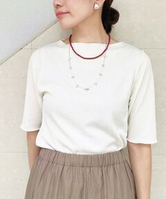 SHIPS / シップス カットソー | 強撚 ピケ スムース ボートネック テレコ カットソー