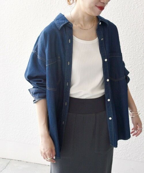 SHIPS for women / シップスウィメン シャツ・ブラウス | SHIPS any: デニム ポケット シャツ［SHIPS any DENIM］ | 詳細21