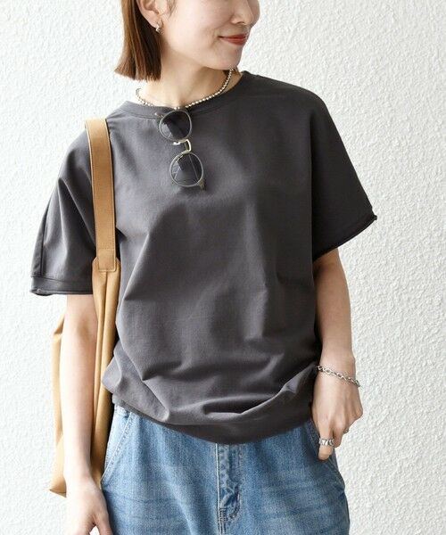 SHIPS / シップス Tシャツ | 《一部予約》【WEB限定】SHIPS any:〈洗濯機可能〉インレイ コクーン ショートスリーブ プルオーバー | 詳細13