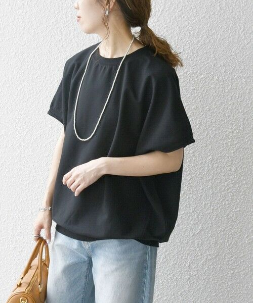 SHIPS / シップス Tシャツ | 《一部予約》【WEB限定】SHIPS any:〈洗濯機可能〉インレイ コクーン ショートスリーブ プルオーバー | 詳細21