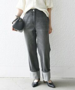 SHIPS any: ワイド ロールアップ デニム パンツ［SHIPS any DENIM］