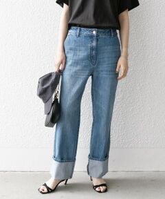 SHIPS any: ワイド ロールアップ デニム パンツ［SHIPS any DENIM］