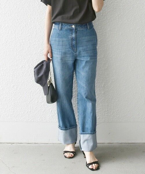 SHIPS for women / シップスウィメン デニムパンツ | SHIPS any: ワイド ロールアップ デニム パンツ［SHIPS any DENIM］ | 詳細9