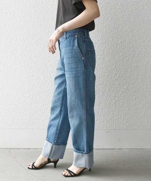 SHIPS for women / シップスウィメン デニムパンツ | SHIPS any: ワイド ロールアップ デニム パンツ［SHIPS any DENIM］ | 詳細12