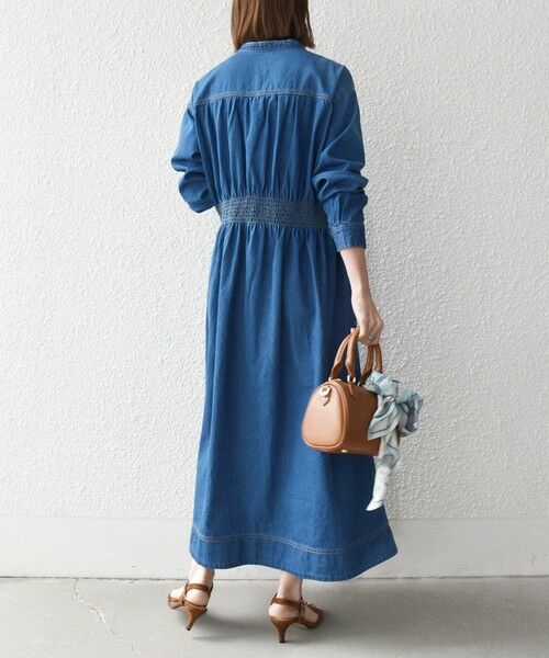 SHIPS / シップス ロング・マキシ丈ワンピース | 《一部予約》SHIPS any: シャーリング デニム ポケット ワンピース ［SHIPS any DENIM］ | 詳細11