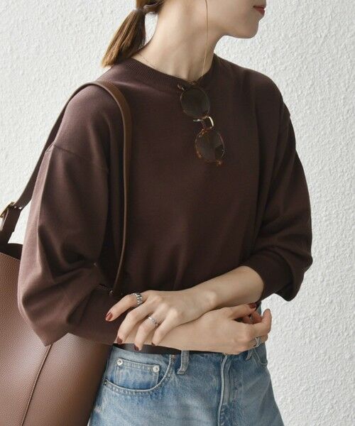 SHIPS / シップス ニット・セーター | 《一部追加予約》SHIPS any:〈手洗い可能〉スウェットライク ニット プルオーバー | 詳細23