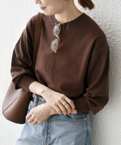 SHIPS for women/シップスウィメン SHIPS any:〈手洗い可能〉スウェットライク ニット プルオーバー ブラウン ONE SIZE SHIPS for women/シップスウィメン SHIPS any:〈手洗い可能〉スウェットライク ニット プルオーバー ブラウン ONE SIZE