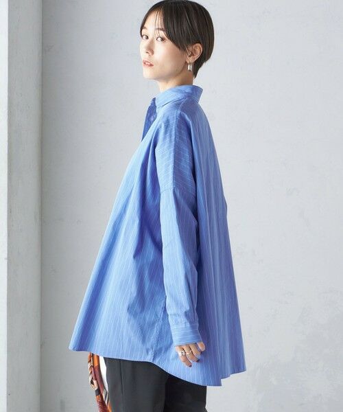 SHIPS for women / シップスウィメン シャツ・ブラウス | SHIPS Primary Navy Label:〈手洗い可能〉オリジナル ストライプ ビッグ シャツ | 詳細12