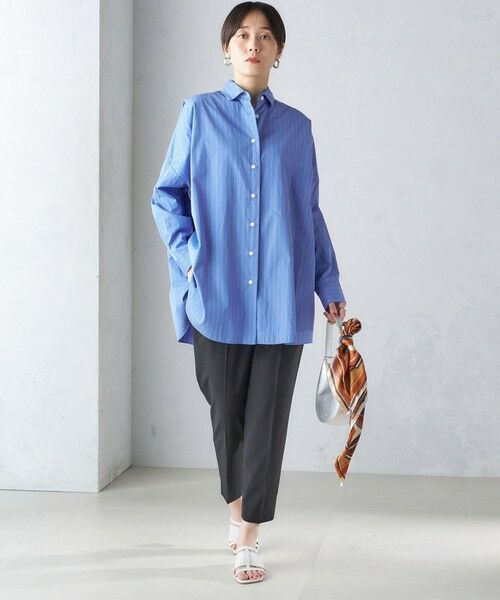 SHIPS for women / シップスウィメン シャツ・ブラウス | SHIPS Primary Navy Label:〈手洗い可能〉オリジナル ストライプ ビッグ シャツ | 詳細17