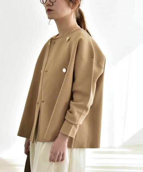 SHIPS / シップス カーディガン・ボレロ | 《一部追加予約》quaranciel:〈手洗い可能〉ニット ノーカラー ダブルジャケット カーディガン | 詳細17