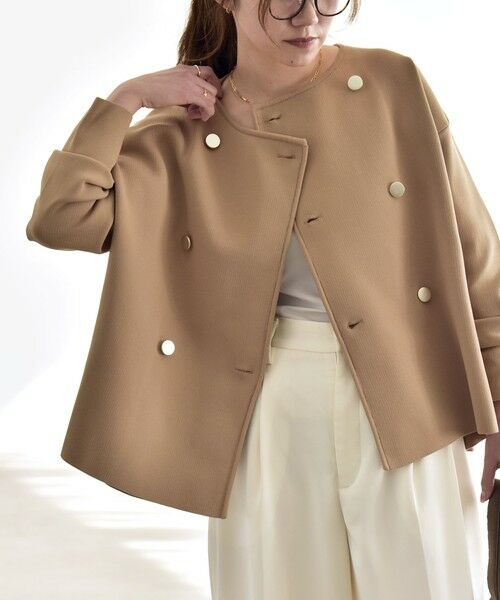 SHIPS / シップス カーディガン・ボレロ | quaranciel:〈手洗い可能〉ニット ノーカラー ダブル ジャケット カーディガン | 詳細22