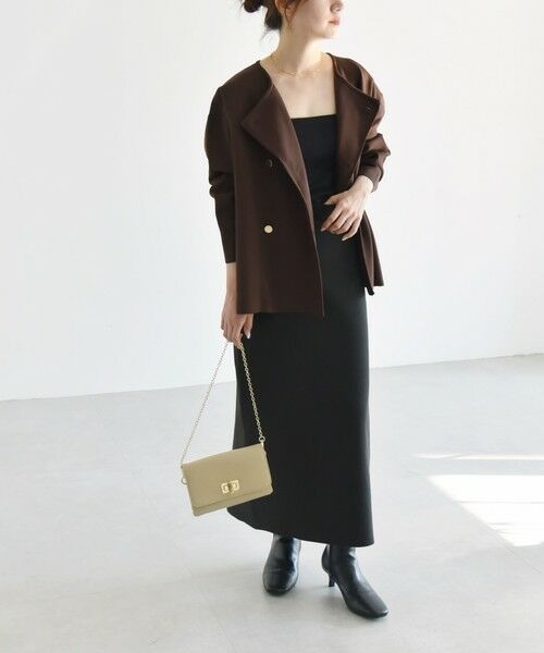 SHIPS / シップス カーディガン・ボレロ | 《一部追加予約》quaranciel:〈手洗い可能〉ニット ノーカラー ダブルジャケット カーディガン | 詳細20