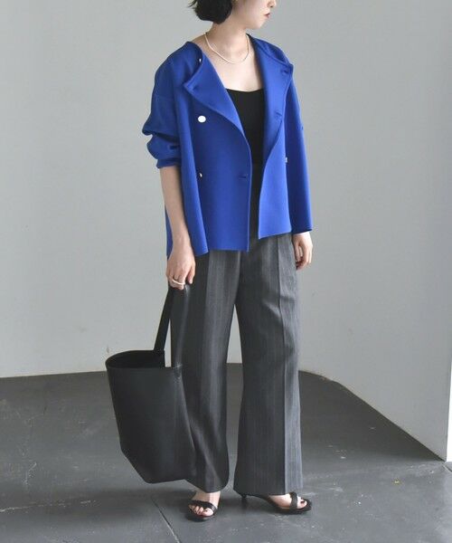 SHIPS / シップス カーディガン・ボレロ | 《一部追加予約》quaranciel:〈手洗い可能〉ニット ノーカラー ダブルジャケット カーディガン | 詳細27