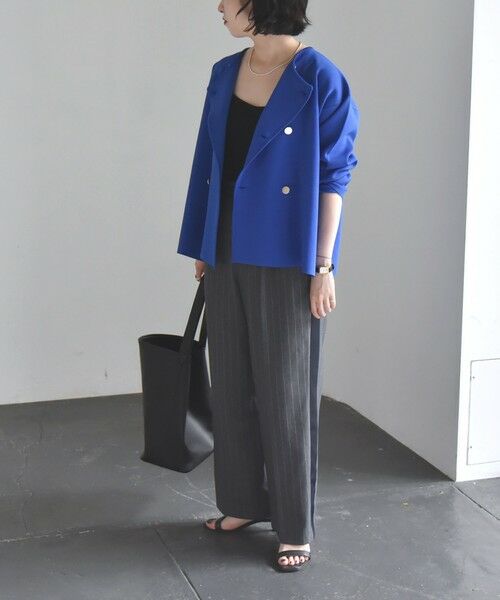 SHIPS / シップス カーディガン・ボレロ | 《一部追加予約》quaranciel:〈手洗い可能〉ニット ノーカラー ダブルジャケット カーディガン | 詳細28