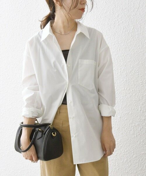 SHIPS / シップス シャツ・ブラウス | 《一部追加予約》SHIPS any:〈洗濯機可能〉REPREVE レギュラーカラー ルーズ ポケット シャツ（ホワイト）